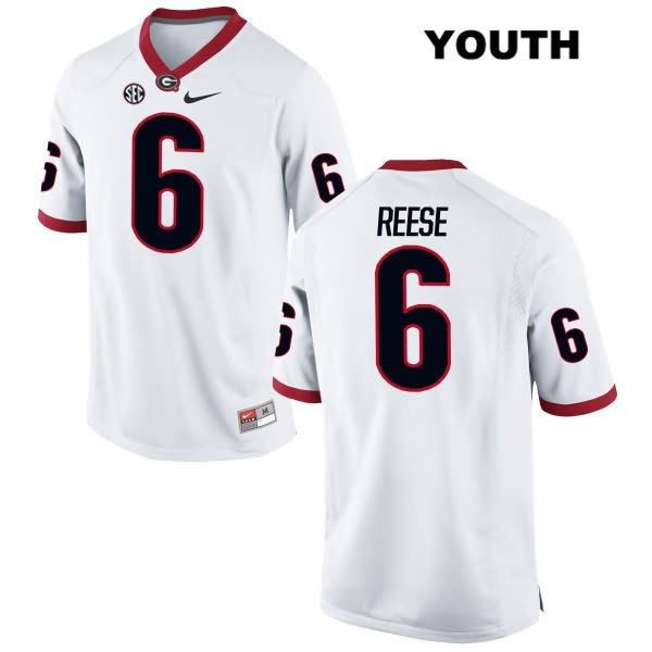 Georgia Bulldogs Youth Otis Reese #6 NCAA Authentic White Nike Stitched College Football Jersey OEZ1056SZ